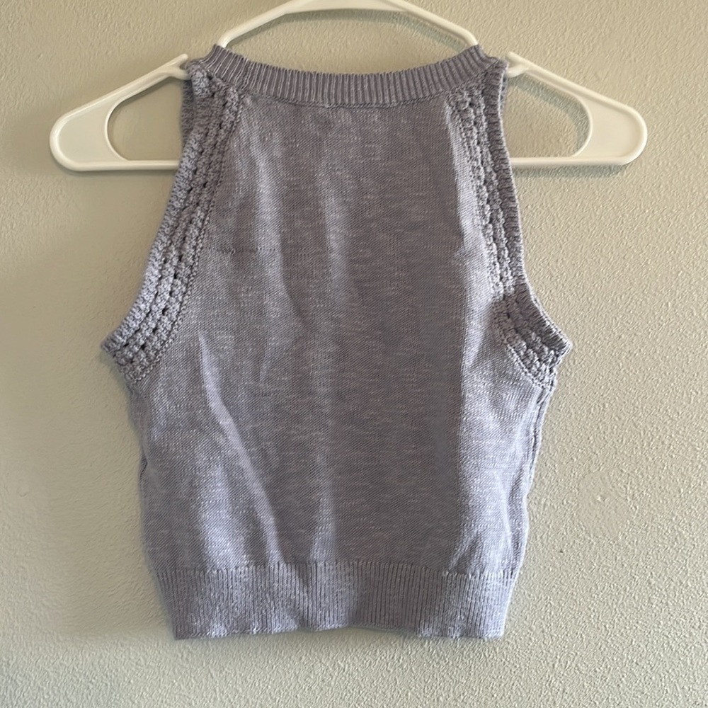 Madewell Crochet-Trim Crop Sweater Tank - Picture 4 of 6